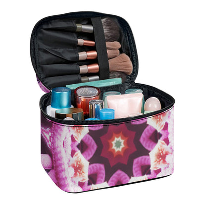 Pink Kaleidoscope Print Travel Makeup Bag