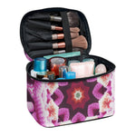 Pink Kaleidoscope Print Travel Makeup Bag