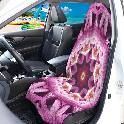 Pink Kaleidoscope Print Waterproof Car Seat Cover