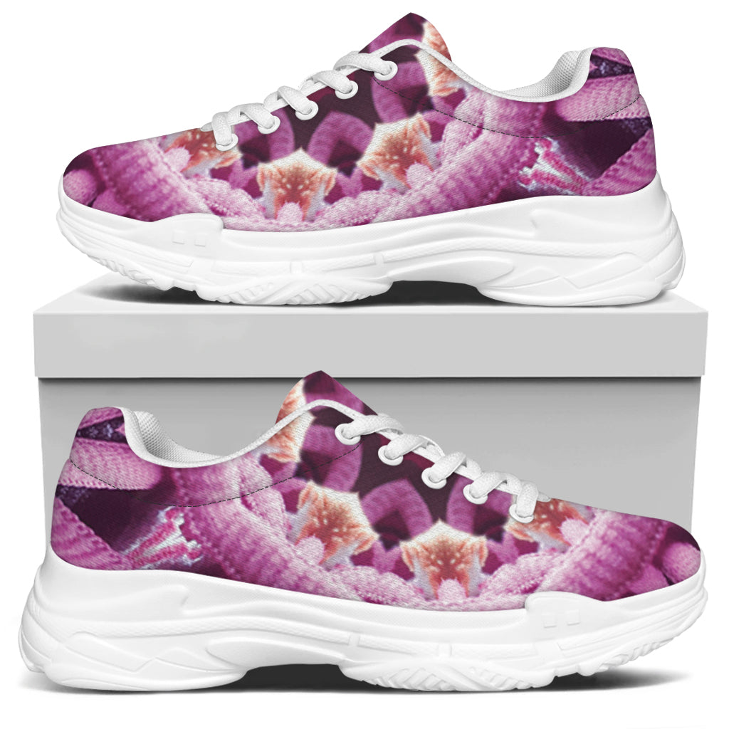 Pink Kaleidoscope Print White Chunky Shoes