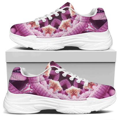 Pink Kaleidoscope Print White Chunky Shoes