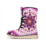 Pink Kaleidoscope Print Winter Boots