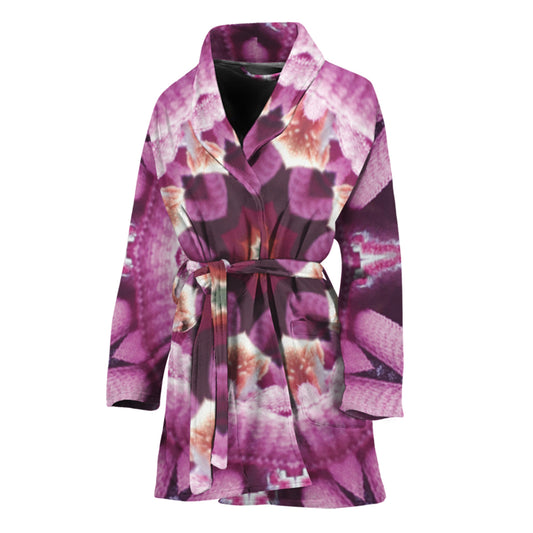 Pink Kaleidoscope Print Women's Bathrobe