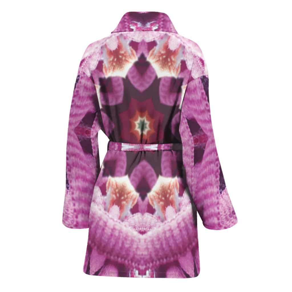 Pink Kaleidoscope Print Women's Bathrobe