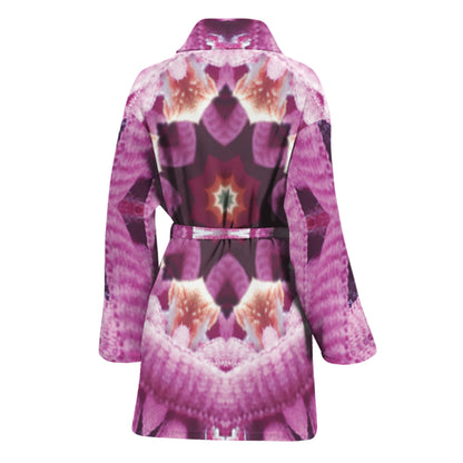 Pink Kaleidoscope Print Women's Bathrobe