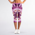 Pink Kaleidoscope Print Women's Capri Leggings
