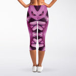 Pink Kaleidoscope Print Women's Capri Leggings