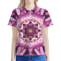 Pink Kaleidoscope Print Women's Polo Shirt