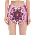 Pink Kaleidoscope Print Women's Split Running Shorts