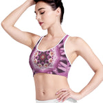Pink Kaleidoscope Print Women's Sports Bra