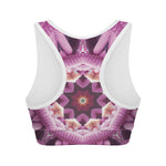 Pink Kaleidoscope Print Women's Sports Bra