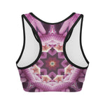 Pink Kaleidoscope Print Women's Sports Bra