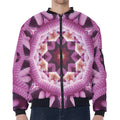 Pink Kaleidoscope Print Zip Sleeve Bomber Jacket