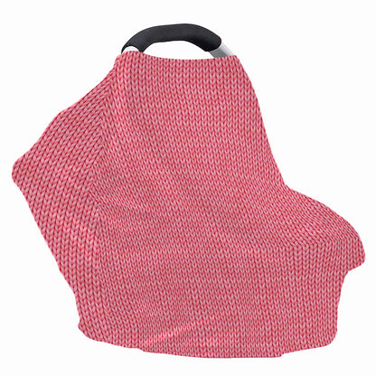 Pink Knitted Pattern Print Baby Seat Cover