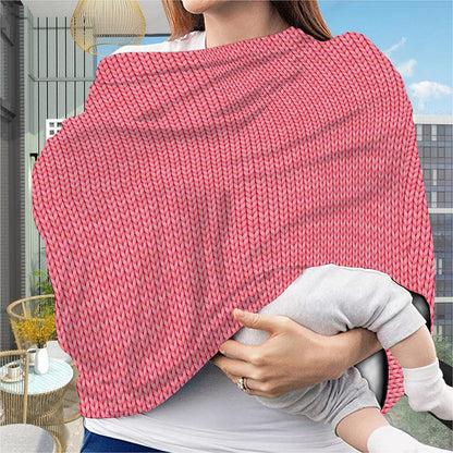 Pink Knitted Pattern Print Baby Seat Cover