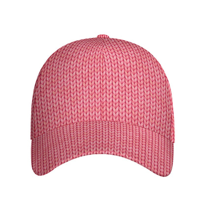 Pink Knitted Pattern Print Baseball Cap