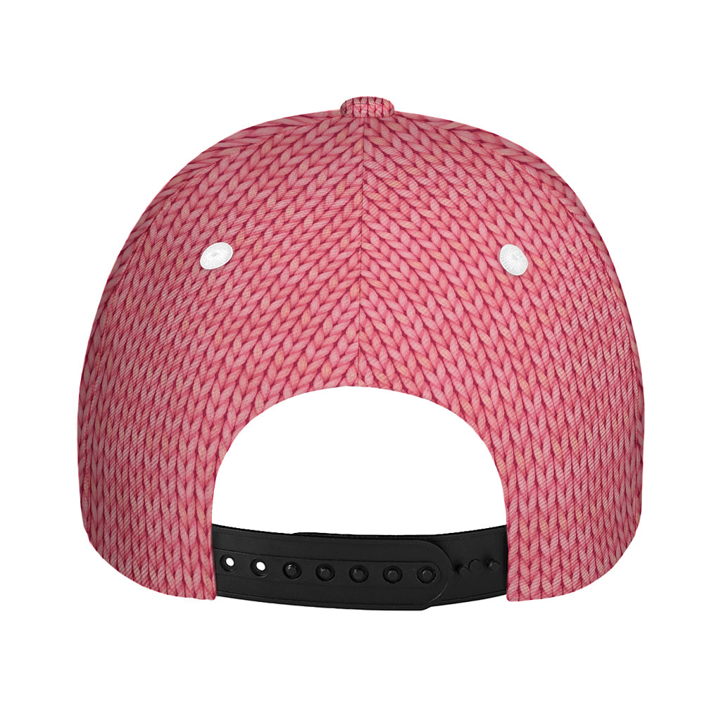Pink Knitted Pattern Print Baseball Cap