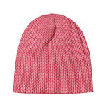 Pink Knitted Pattern Print Beanie