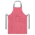 Pink Knitted Pattern Print Bib Apron With Pocket