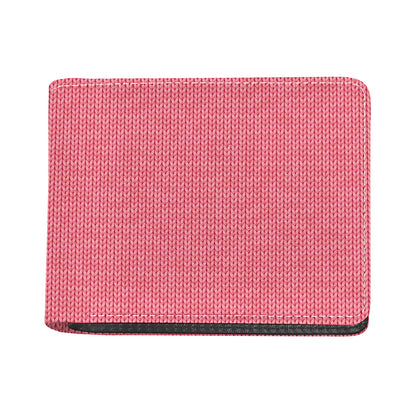 Pink Knitted Pattern Print Bifold Wallet