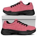 Pink Knitted Pattern Print Black Chunky Shoes