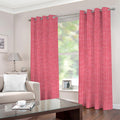Pink Knitted Pattern Print Dimout Grommet Curtains