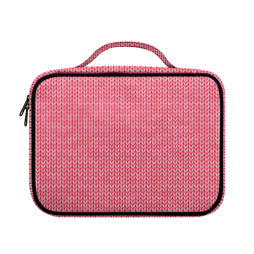Pink Knitted Pattern Print Briefcase Bible Bag