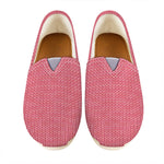 Pink Knitted Pattern Print Casual Shoes