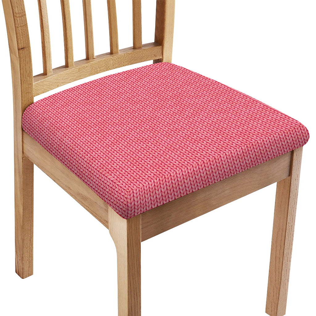 Pink Knitted Pattern Print Chair Cushion Cover