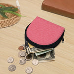 Pink Knitted Pattern Print Coin Purse
