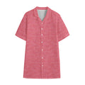 Pink Knitted Pattern Print Cotton Hawaiian Shirt
