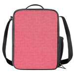 Pink Knitted Pattern Print Crossbody Lunch Bag