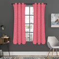 Pink Knitted Pattern Print Grommet Curtain Panels