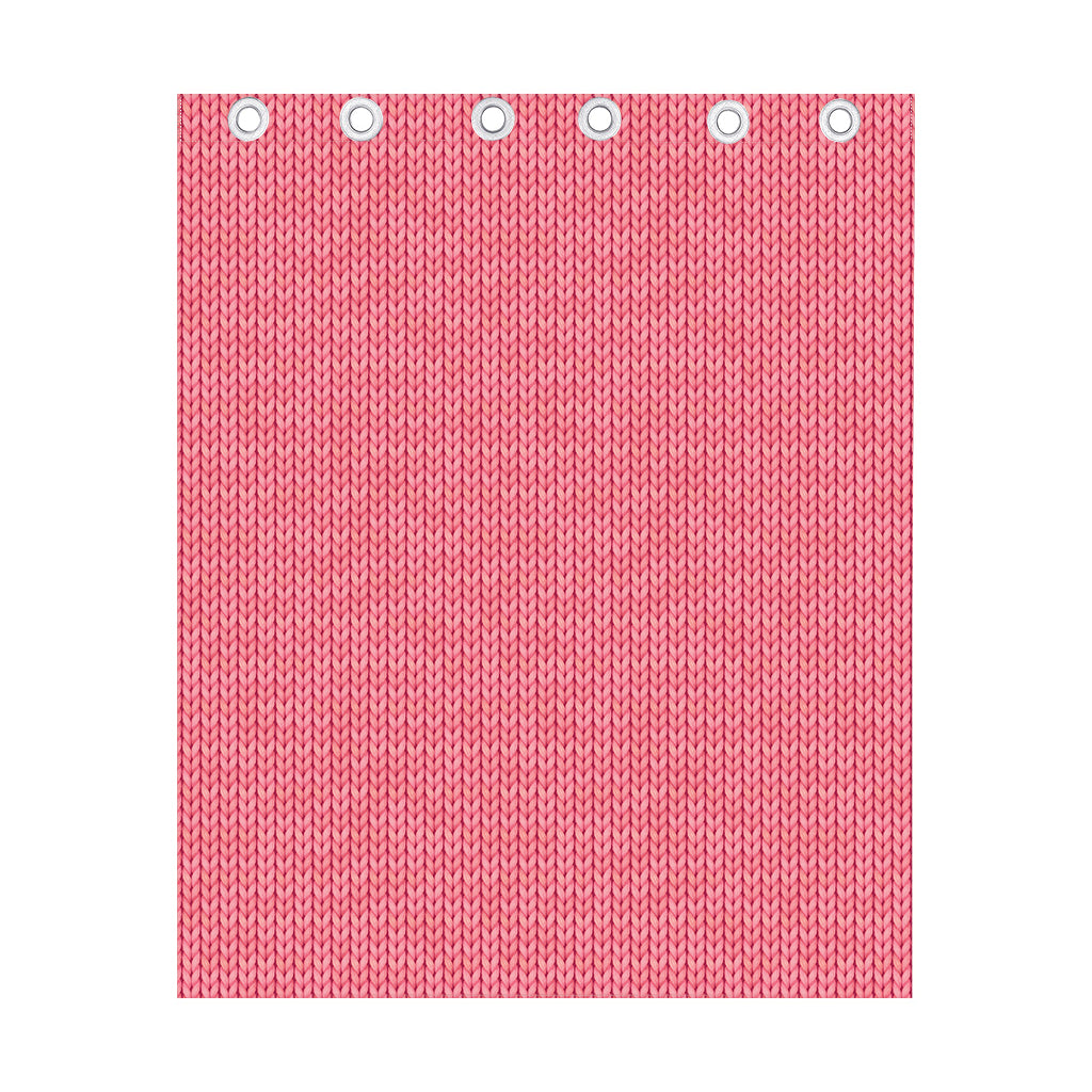 Pink Knitted Pattern Print Curtain