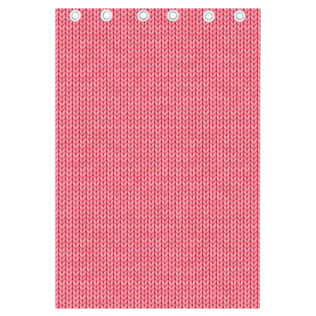 Pink Knitted Pattern Print Curtain