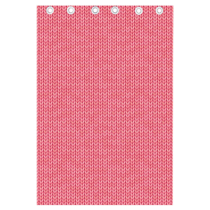 Pink Knitted Pattern Print Curtain