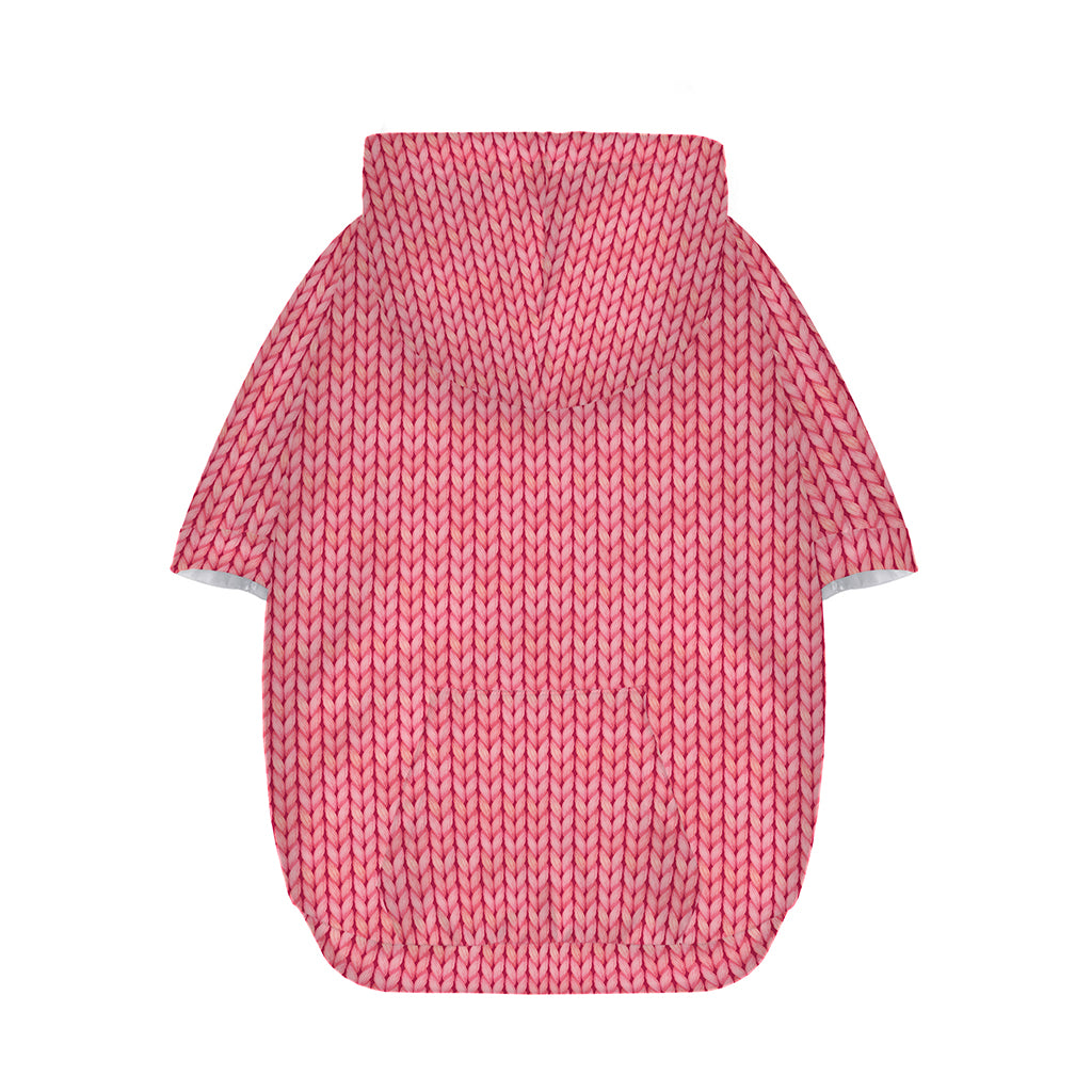 Pink Knitted Pattern Print Dog Zip Up Hoodie