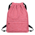 Pink Knitted Pattern Print Drawstring Backpack