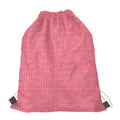Pink Knitted Pattern Print Drawstring Bag