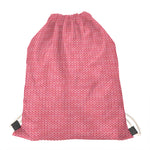 Pink Knitted Pattern Print Drawstring Bag