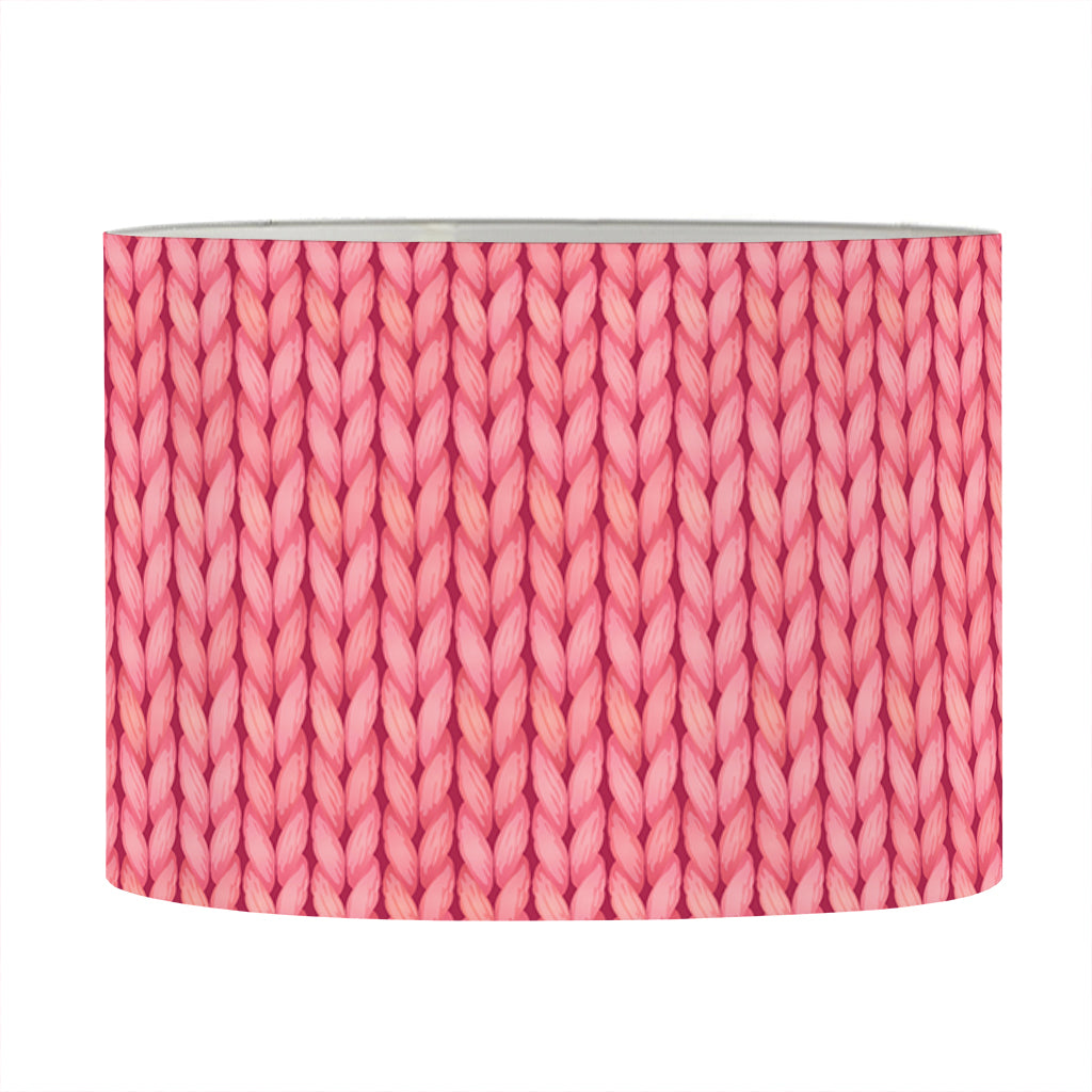 Pink Knitted Pattern Print Drum Lamp Shade