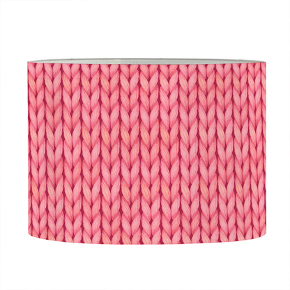 Pink Knitted Pattern Print Drum Lamp Shade