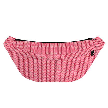 Pink Knitted Pattern Print Fanny Pack