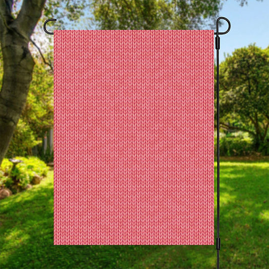 Pink Knitted Pattern Print Garden Flag