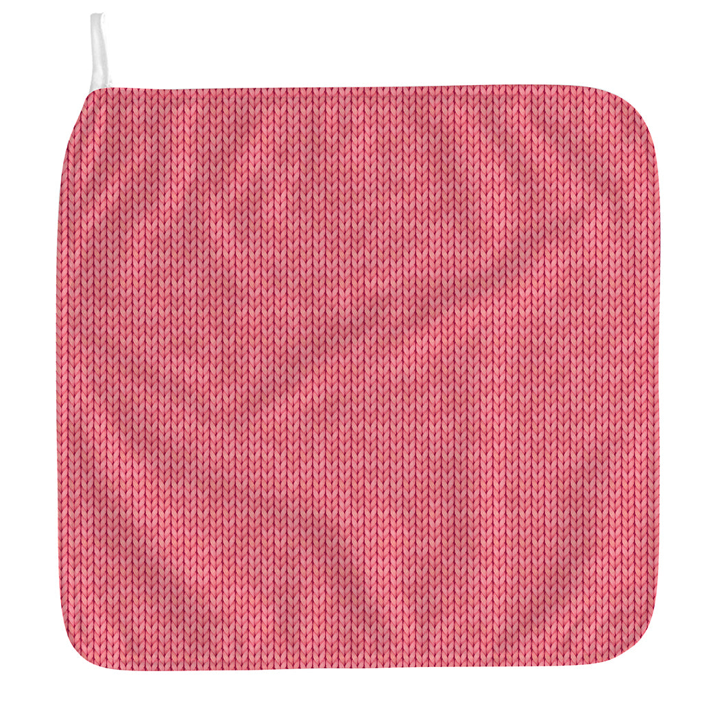 Pink Knitted Pattern Print Hand Towel