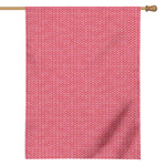 Pink Knitted Pattern Print House Flag