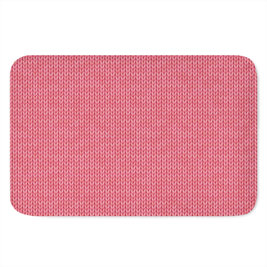 Pink Knitted Pattern Print Indoor Door Mat