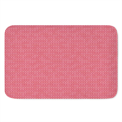 Pink Knitted Pattern Print Indoor Door Mat