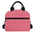 Pink Knitted Pattern Print Insulated Lunch Bag