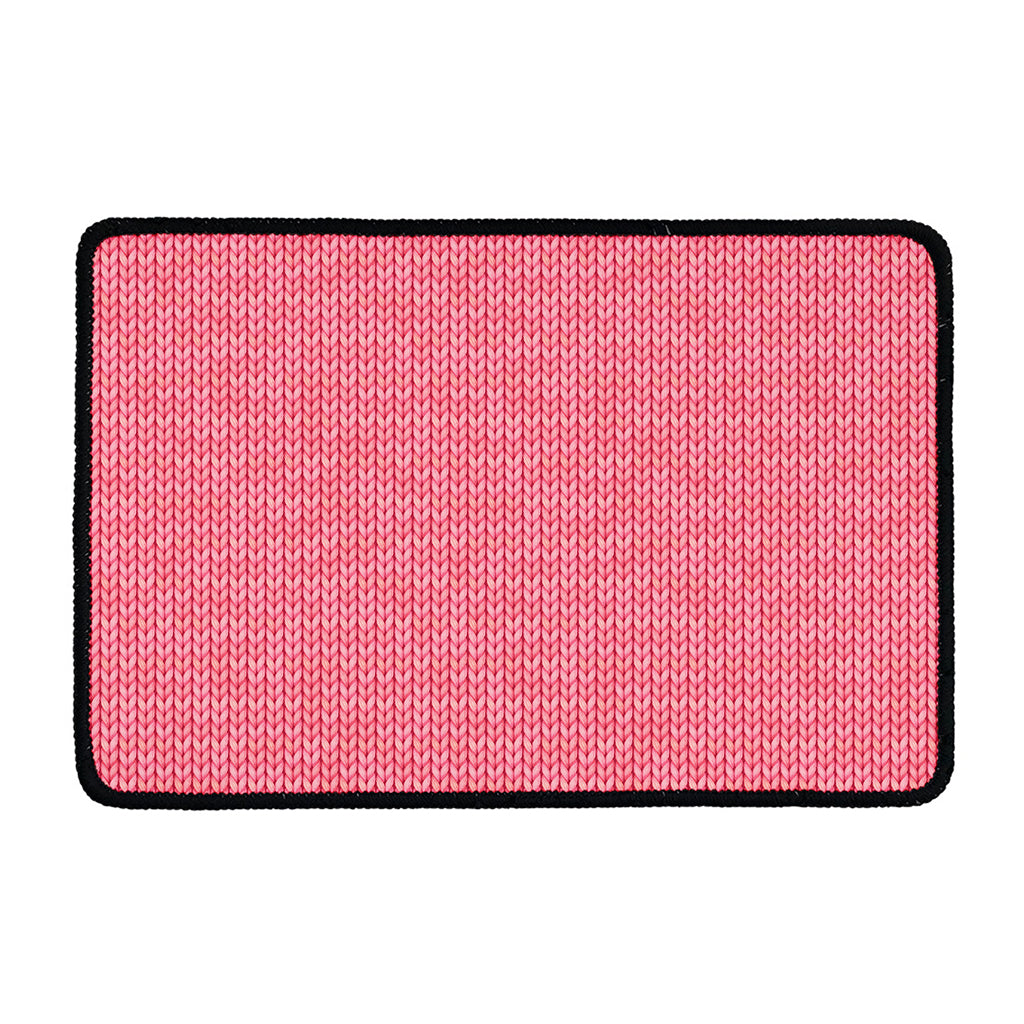 Pink Knitted Pattern Print Kitchen Mat